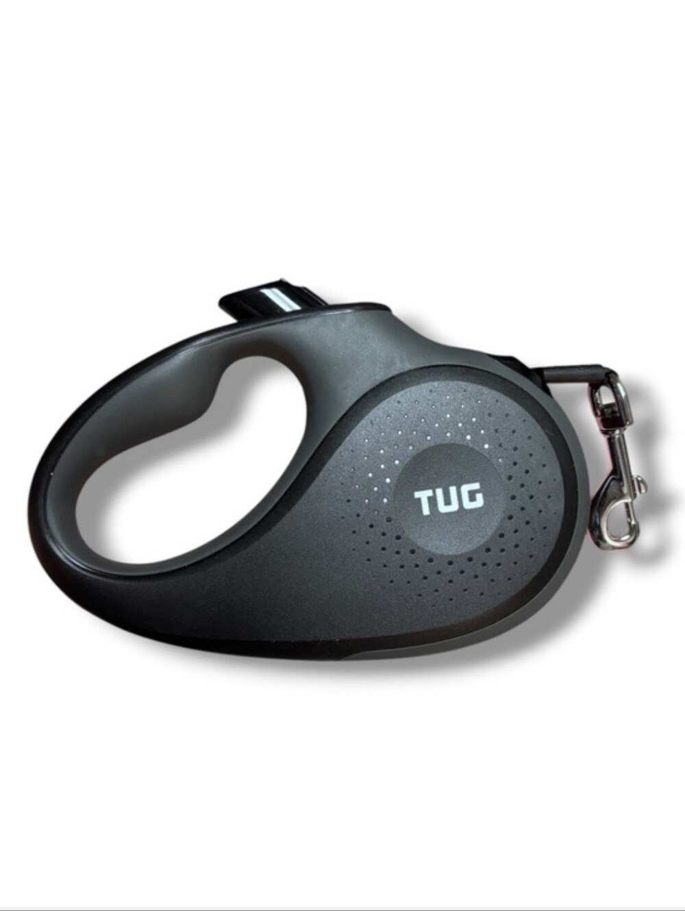 TUG Nylon Tape Retractable Dog Leash, Black/Grey, Medium: 16-ft long